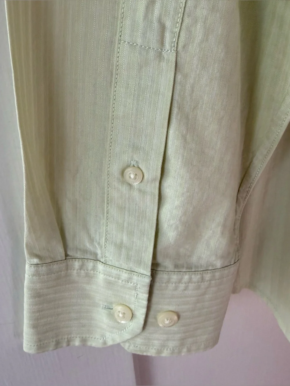 Banana Republic Pale Mint Lime Green Long-Sleeve Dress Shirt size Large
